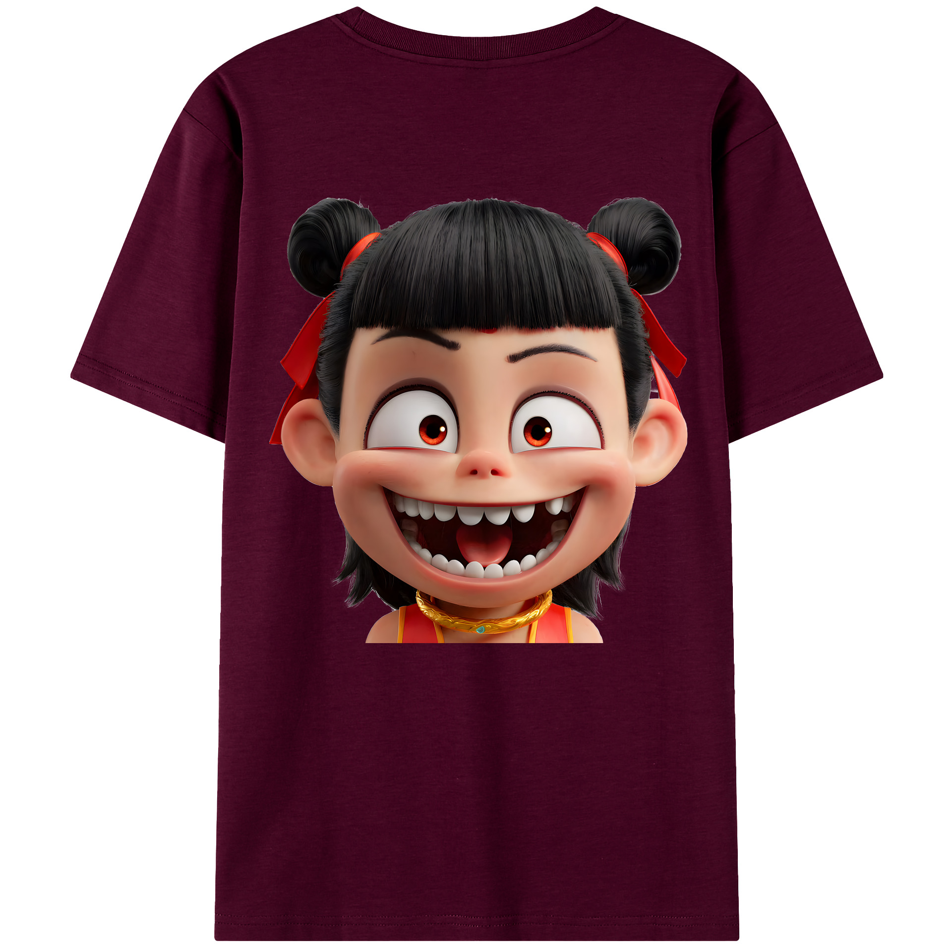 （画像用） Ne Zha 2 ナタ 魔童の大暴れ レディース半袖Tシャツ(バックプリント)